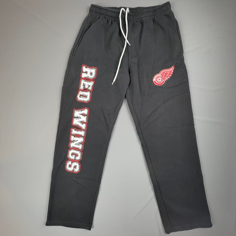 Calhoun Detroit Red Wings NHL Sweatpants S Black Fleece Joggers Logo Fanwear